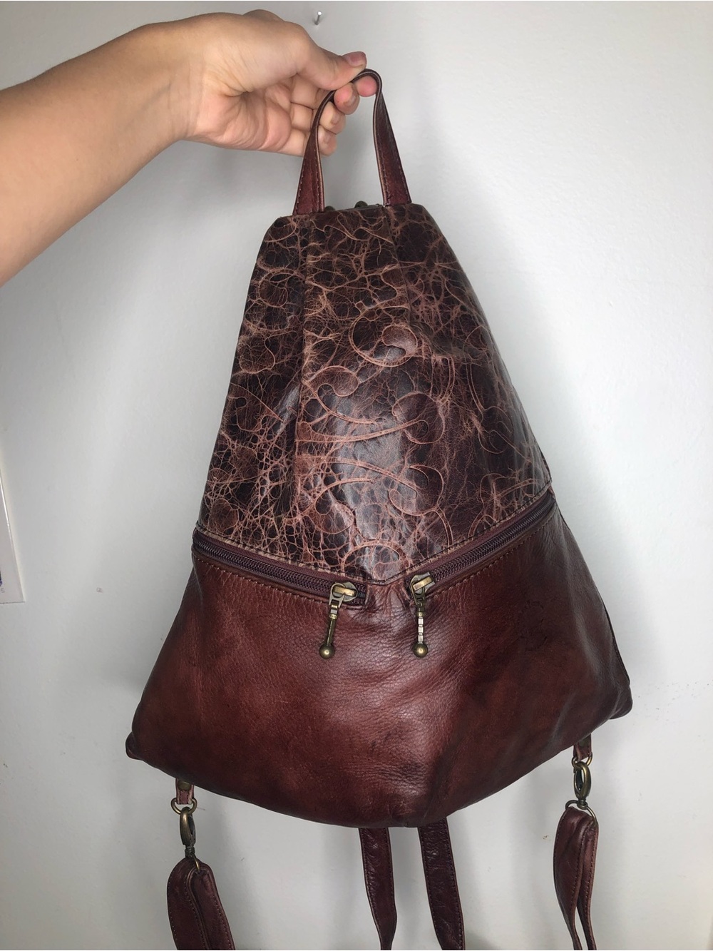 Women's Brown Leather Backpack